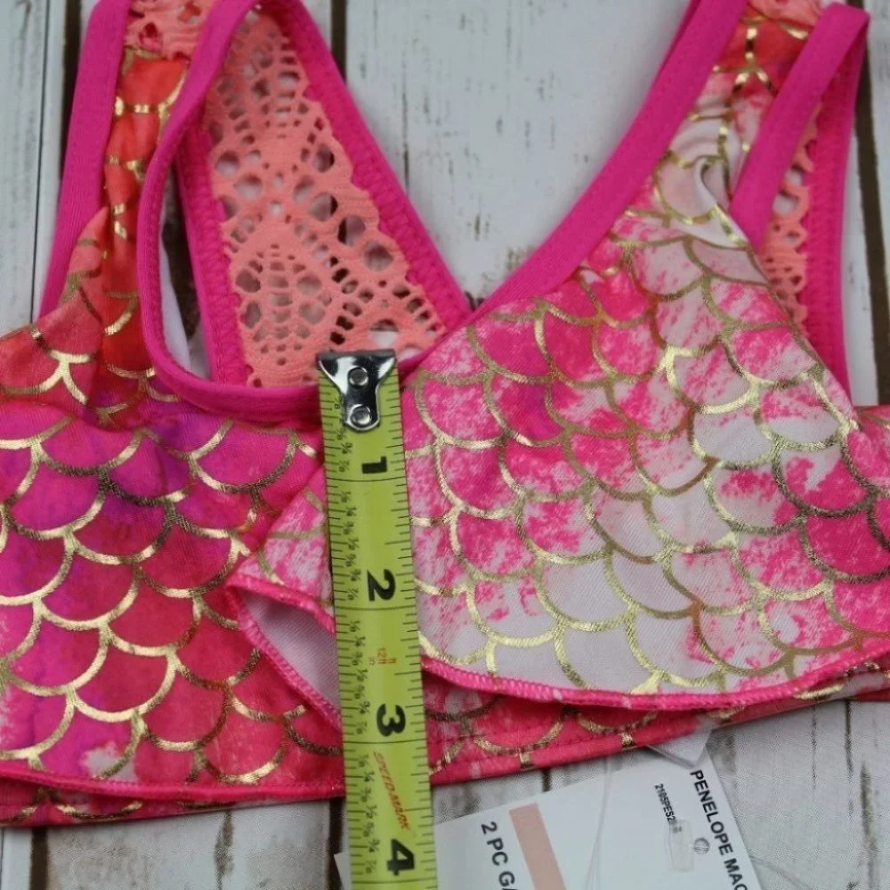 Penelope Mack Girls Printed Flounce Bikini 2T